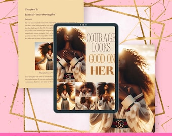 Courage Looks Good On Her – A Faith-Fueled Confidence eBook for Bold Women in Business & Life | Canva Editable | PLR License | Instant