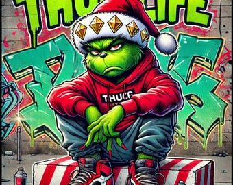 Thug Life Grinch Clipart, Grinch Christmas Clipart, Grinch Christmas png, Grinch PNG, Grinch Clipart, Christmas Clipart, Christmas PNG