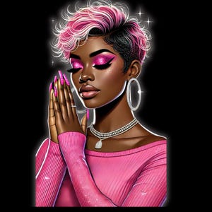 Prayer Bundle, Praying Hands PNG, Praying Women, Praying Clipart, Prayer Works, African American Women, Black Girls Pray, Blessed Hands Art