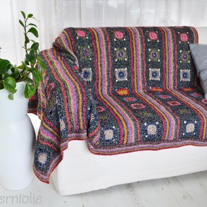Soft and warm handmade crochet blanket, acrylic throw, autumn throw, fall blanket, home decor, P468