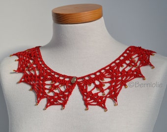 Lace crochet collar, detachable removable collar necklace cotton lace crochet fake collar for clothes, P413
