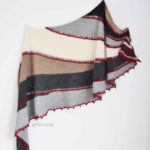 Crochet shawl, Alpaca, crochet wrap, alpaca shawl, striped scarf, READY TO SHIP, W877