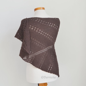 Knitted shawl, brown scarf, alpaca/merino blend wrap, READY TO SHIP, Y990