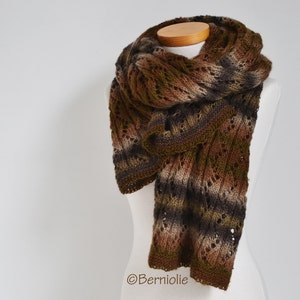 Lace knitted shawl, shades of brown, handknit wrap, READY TO SHIP, P450