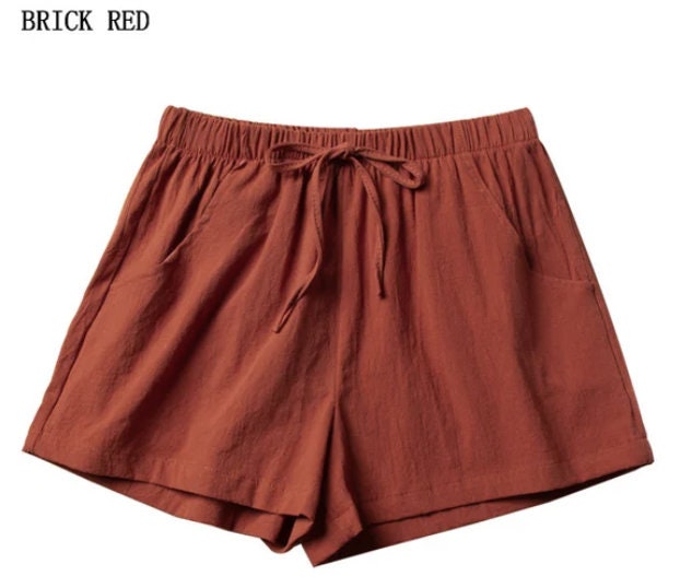 Casual Linen Shorts Women Gym Workout Shorts Cotton Short Pants High Waisted Ladies Short Femme Women Shorts Sport Femme