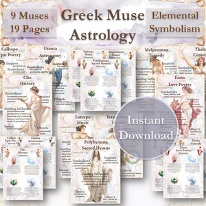 Elemental Astrology Cheat Sheet Witchy Digital Journal Pages with Elements Asteroids