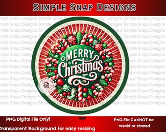Merry Christmas, Candy Cane, Digital Download, Christmas Decor PNG, Festive Holiday Art, Printable Christmas Art, Instant Download