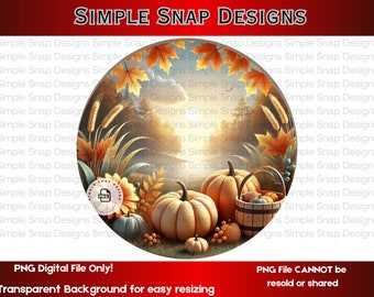 Fall Design PNG, Autumn Pumpkins and Sunflowers Digital Download, Rustic Fall Decor, Harvest Home Art, Printable Wall Art