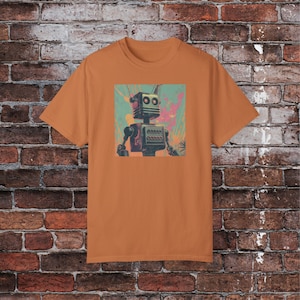 T-shirt Retro Robot Revolution, design de robot vintage des années 1950, parfait pour les fans de science-fiction rétro, tissu de haute qualité, tenue élégante et confortable