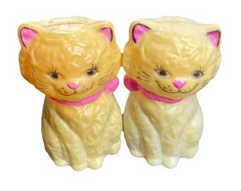 1950s Celluloid Cat Salt and Pepper Shakers Vintage Plastic