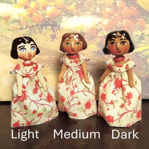 Customized 2&quot; Itty Bitty Hitty Doll with Coral Necklace-Choice of Skin, Hair, Eye Colors!