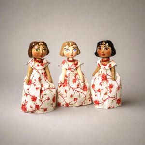 Customized 2" Itty Bitty Hitty Doll with Coral Necklace-Choice of Skin, Hair, Eye Colors!
