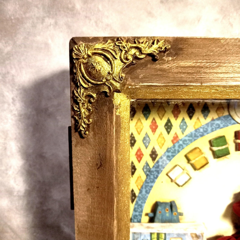 The Little Artist (La Petite Artiste) - OOAK Doll and Accessories in Vintage Shadow Box image 10