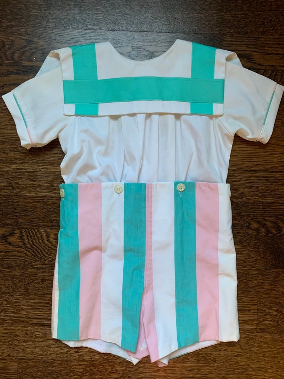 Vintage Boys Candy-Striped Button-on Bobby Suit