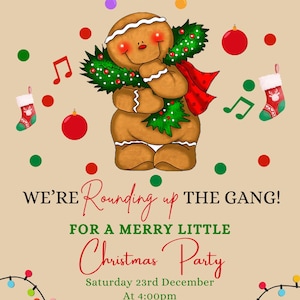 Editable Christmas Party Invitation, Christmas Party Invitation, Printable Christmas Holiday Invite ,friendxmas, Instant Download