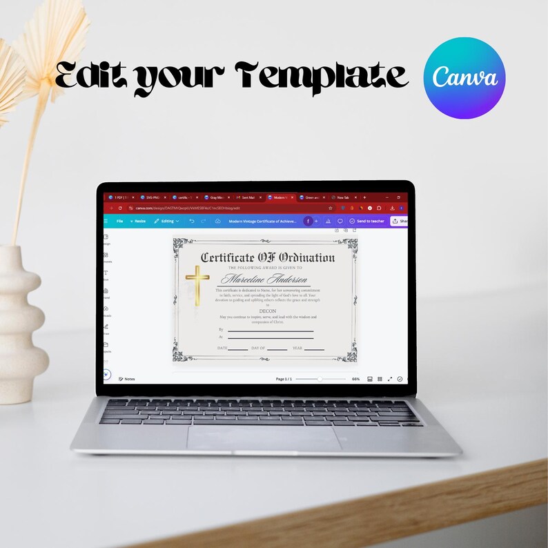 Editable Ordination Application Form Editable Certificate of Ordination Template, Printable Ordination ...