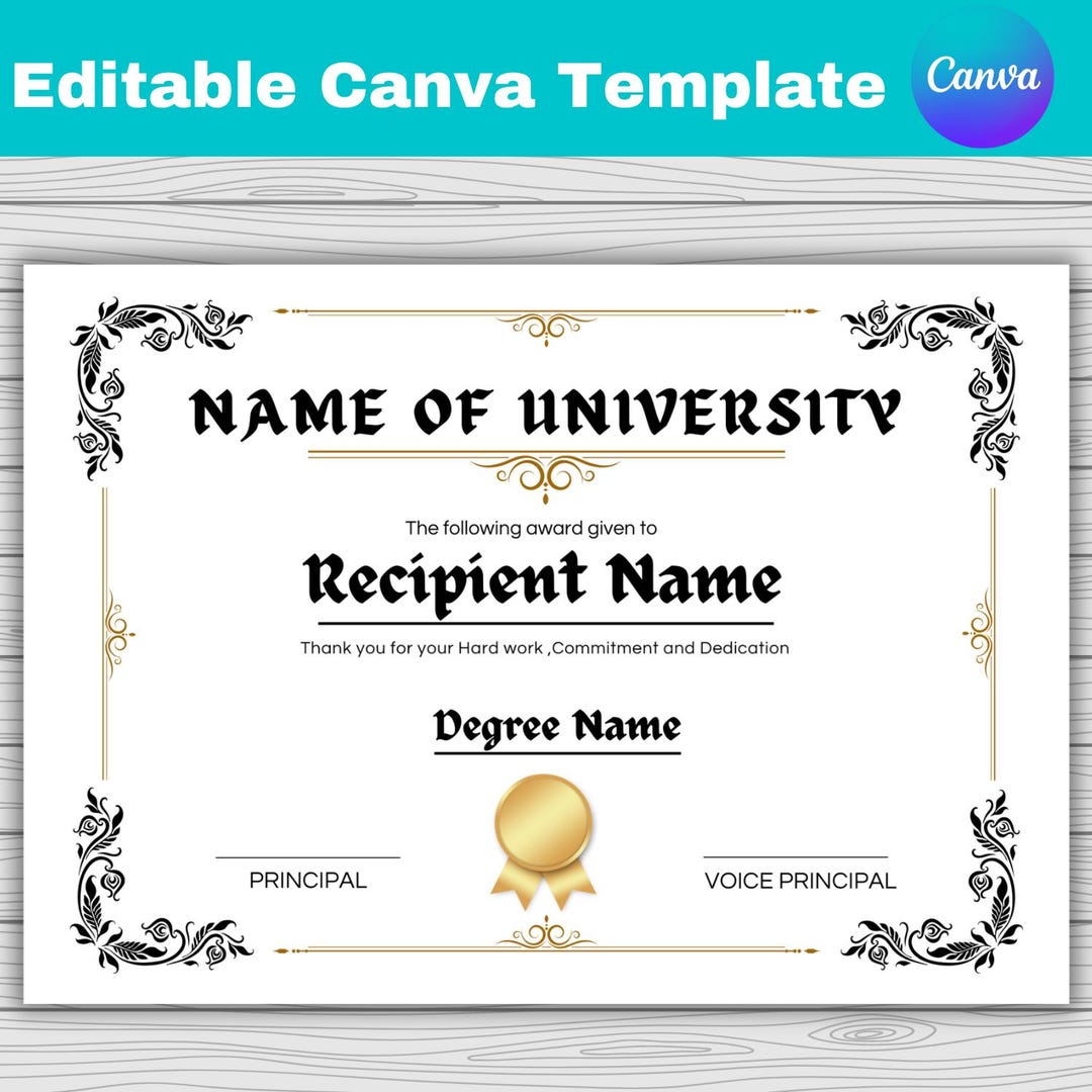 Editable University Diploma Template, College Degree Template