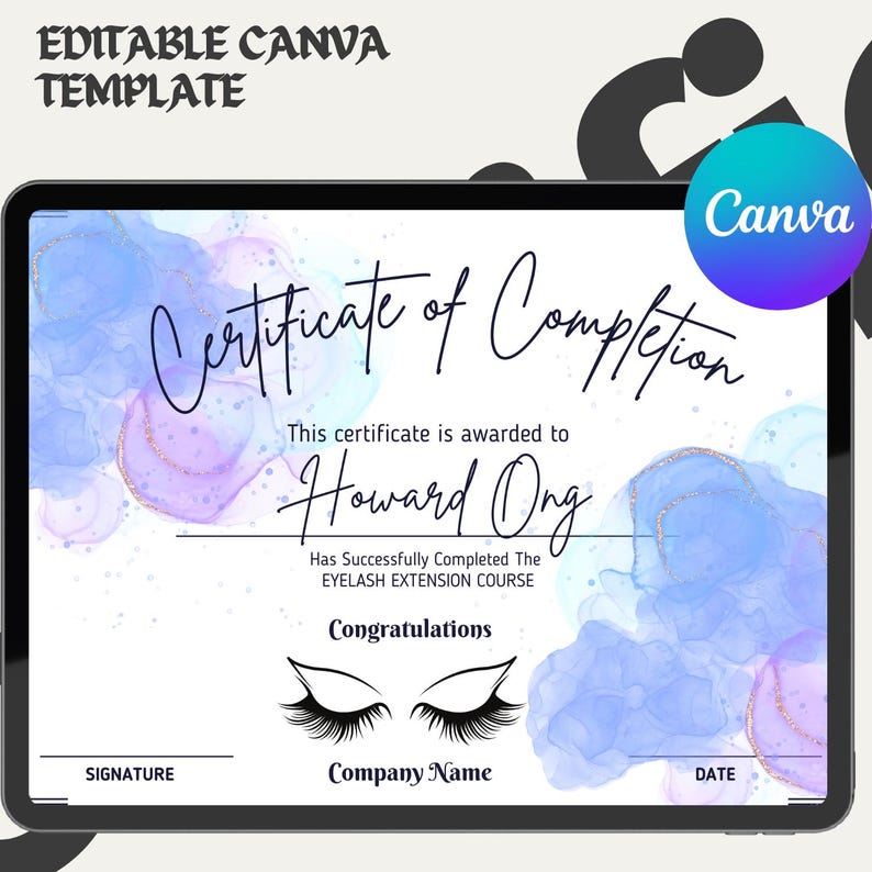 Editable Certificate of Completion Training Certificate Template Editable Certificate of Completion Training Certificate Template