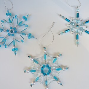 Handmade snowflake ornaments - set of 3