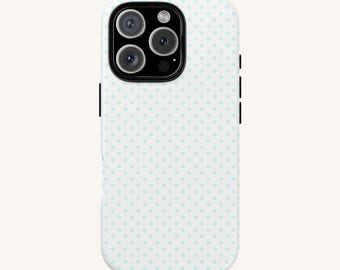 Light Blue Polka Dot Phone Case | Protective, Glossy or Matte