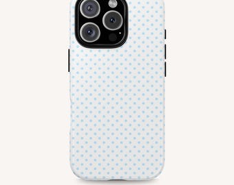 Blue Polka Dot Phone Case, iPhone & Samsung, Glossy or Matte