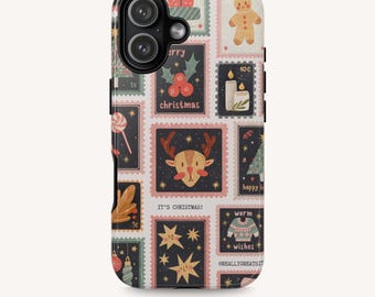 Telefonskal med vintage-julstämpel | Julkollagedesign