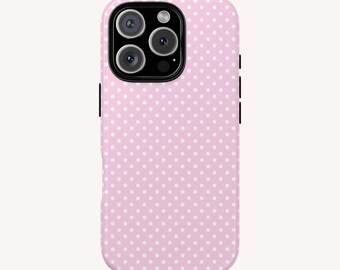 Blush Pink Polka Dot Phone Case | Dual Layer Protection
