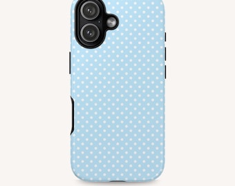 Light Blue Polka Dot Phone Case | iPhone & Samsung