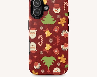 Christmas Phone Case, Holiday Pattern iPhone & Samsung Case