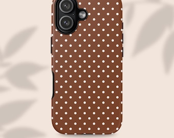 Brown Polka Dot Phone Case, Phone Cover