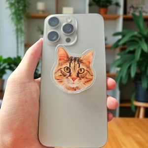 Custom Phone Grip with Your Photo, Personalized Pet Photo Phone Holder, Cute Phone Holder, Pet Lover’s Gift