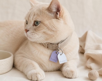 Placa de identificación personalizada para mascotas, placa de identificación personalizada para perros y gatos, placa de identificación para mascotas de cuero vegano repujado, placa para collar de perro.
