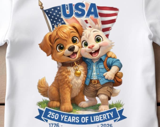 Linmo Pico Celebrate America 250th Anniversary Kids Patriotic Independence Tee