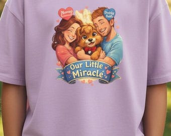 Unser kleines Wunder-T-Shirt | Eltern mit Welpen Illustration, Kinder Shirt