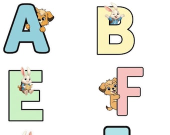 Linmo & Friends™ Alphabet Sticker Sheet – A Colorful Letter Adventure for Creative Kids