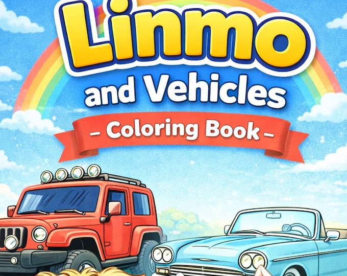 Linmo and Friends Vehicles Coloring Book Printable 24 Pages 3 - 7 Ages