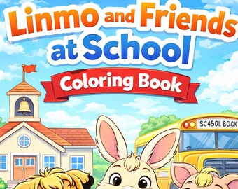 Linmo and Friends at School – 24-Page Colouring Book for Kids