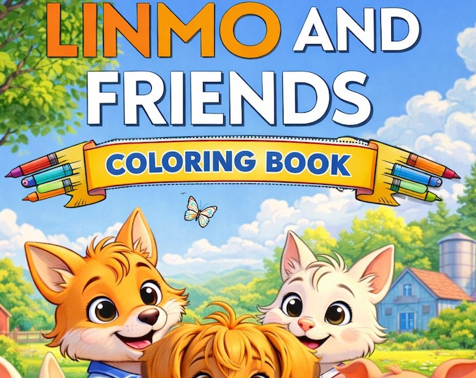 Linmo and Friends 24 Pages Coloring Book for Toddlers and Preschool Kids (Ages 3–7)