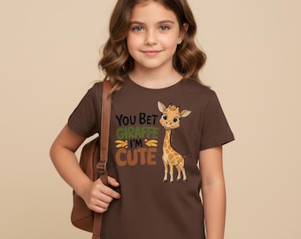 You Bet Giraffe I'm Cute Youth T-Shirt | Cute Giraffe Kids Tee