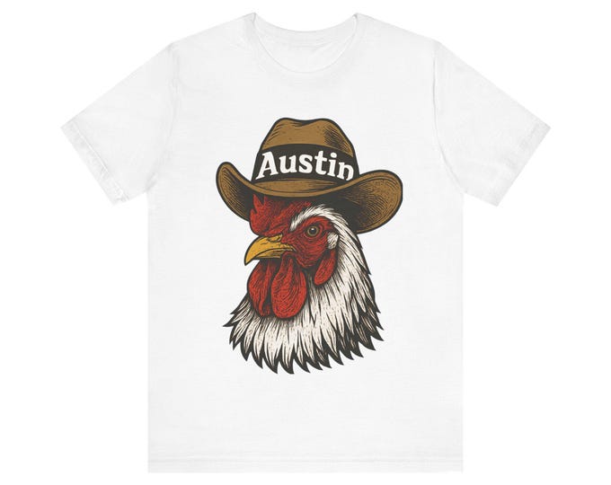 Chicken Cowboy T-Shirt: Unisex Country Style Tee, Farm Animal Graphic