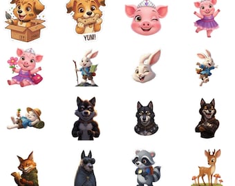 Linmo & Friends™ Animal Sticker Sheet – Friendly Creatures for Kids’ Creative Play