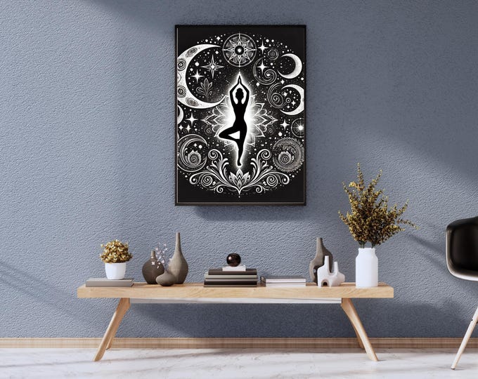 Yoga Fusion with the Universe | Spiritual Printable Wall Art | Digital Download | Hempy Natural