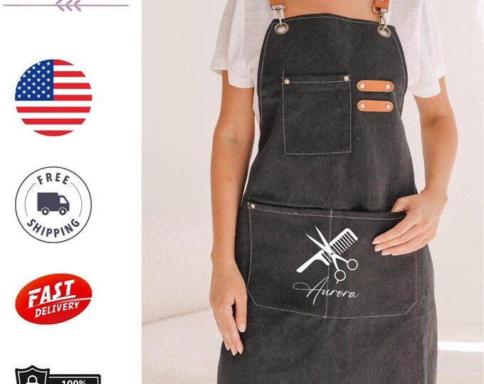 Canvas Apron - Eco Friendly Leather Detail Apron by Hempy Natural