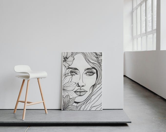 Lineart Digital Print | Minimalist Line Drawing Wall Art – Instant Download Printable Decor