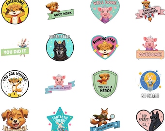 Linmo & Friends™ Rewards Sticker Sheet – Encouraging Designs for Kids’ Motivation