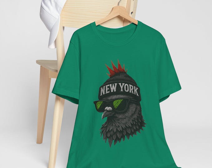 New York Bird Graphic Tee: Unisex Cotton Short Sleeve Shirt