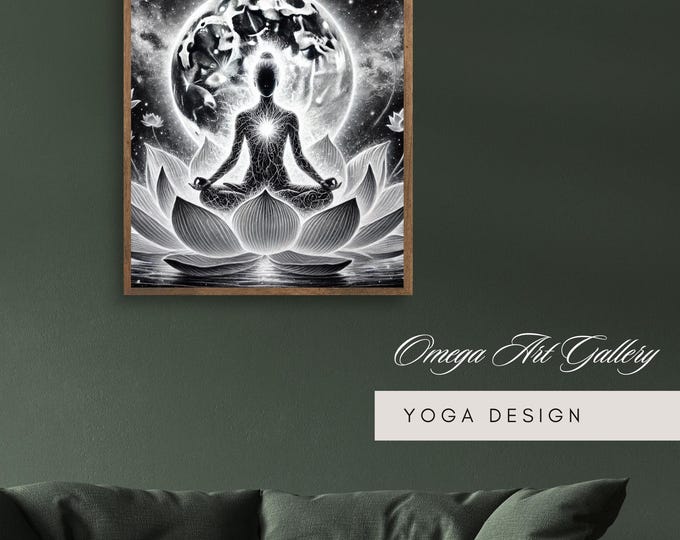 Yoga White-Black Wall Art | Minimalist Printable Decor | Digital Download | Hempy Natural