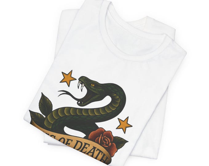 Snake & Rose Graphic Tee, Edgy Unisex T-Shirt