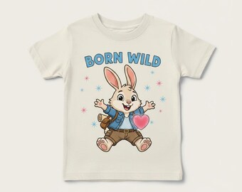 Born Wild Bunny toddler tee | Cute baby rabbit graphic