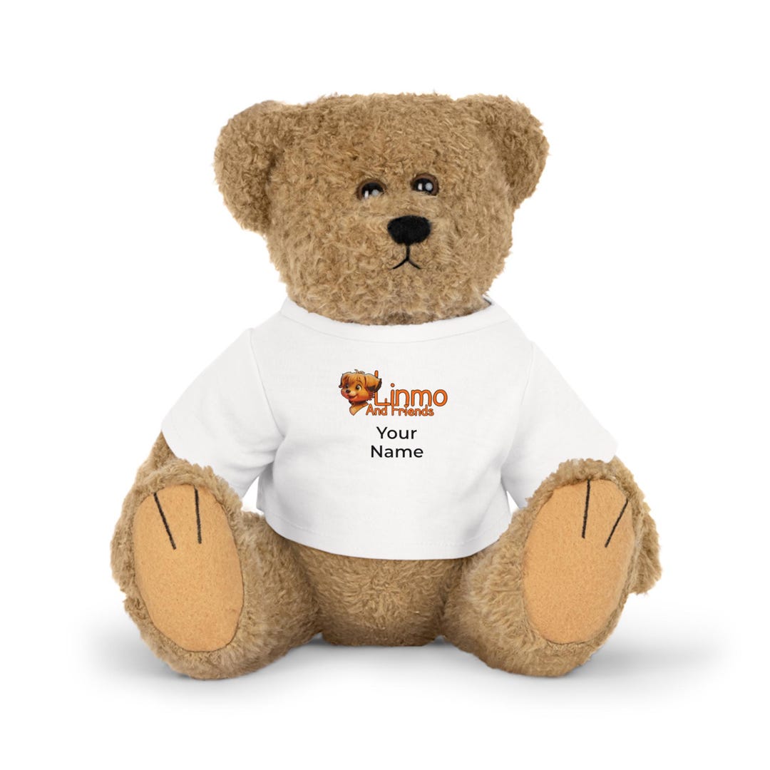 Personalized Teddy Bear Plush Toy With Custom Name Shirt, Cute Stuffed ...